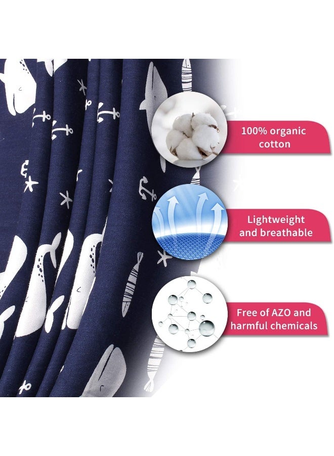 UHINOOS Nursing Cover for Mom Breastfeeding, Baby Privacy Nursing Covers Up Breathable Cotton with Adjustable Hoop for Mother (Blue) - Image 2